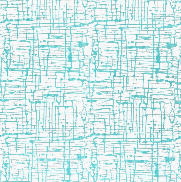 Alan Campbell Fabric: Twill - Turquoise on White Belgian Linen / Cotton