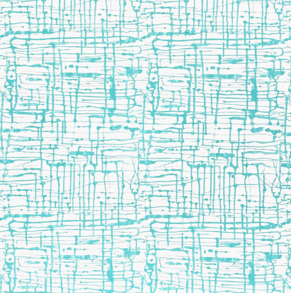 Alan Campbell Fabric: Twill - Turquoise on White Belgian Linen / Cotton