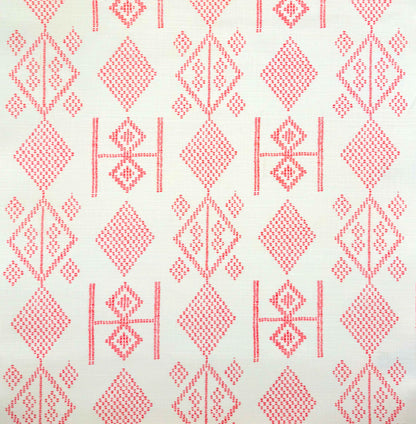 Alan Campbell Fabric: Vacances - Custom Melon on Tinted Belgian Linen / Cotton