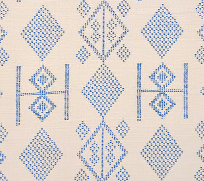 Alan Campbell Fabric: Vacances - Custom Turquoise on Tinted Belgian Linen / Cotton