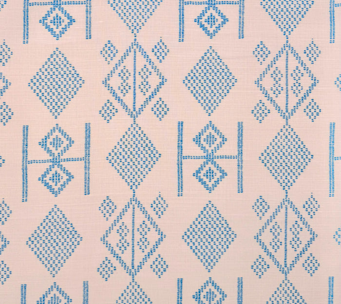 Alan Campbell Fabric: Vacances - Custom Turquoise on Tinted Belgian Linen / Cotton