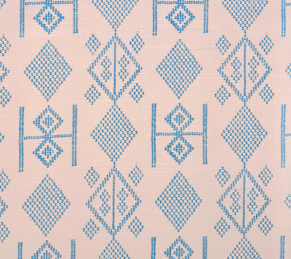 Alan Campbell Fabric: Vacances - Custom Turquoise on Tinted Belgian Linen / Cotton