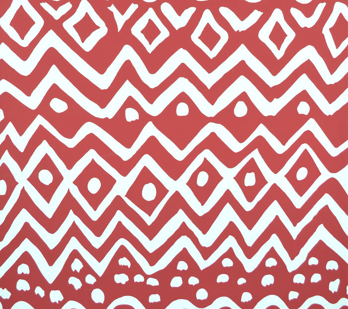 Alan Campbell Wallpaper: Deauville - Custom Dark Red on Almost White Paper (5 YD MINIMUM minimum)