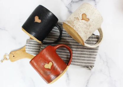 All We Need Is Love Mug - Handmade Speckled Ceramic Heart