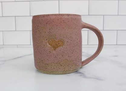 All We Need Is Love Mug - Handmade Speckled Ceramic Heart