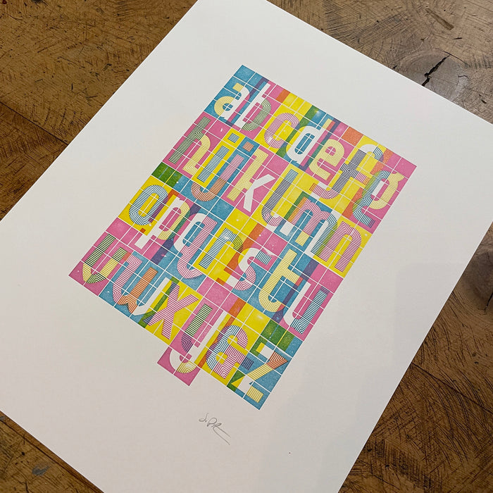 Alpha-Blox Alphabet Letterpress Print