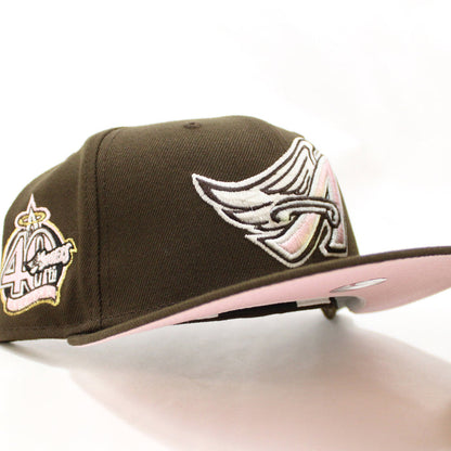 Anaheim Angels 40th Anniversary New Era 59Fifty Fitted Hat (GITD Walnut Pink Under Brim)