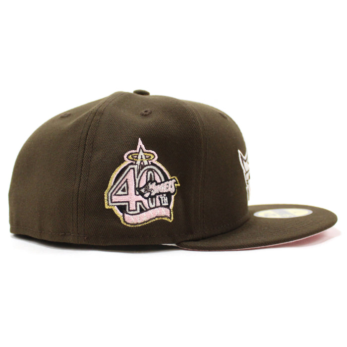 Anaheim Angels 40th Anniversary New Era 59Fifty Fitted Hat (GITD Walnut Pink Under Brim)