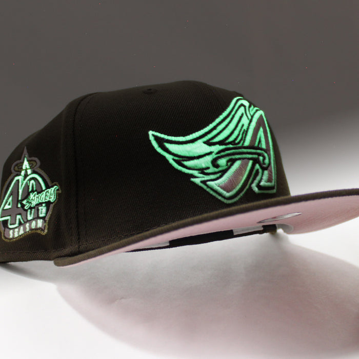 Anaheim Angels 40th Anniversary New Era 59Fifty Fitted Hat (GITD Walnut Pink Under Brim)