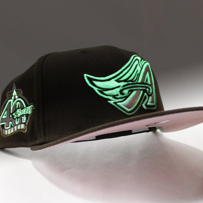 Anaheim Angels 40th Anniversary New Era 59Fifty Fitted Hat (GITD Walnut Pink Under Brim)
