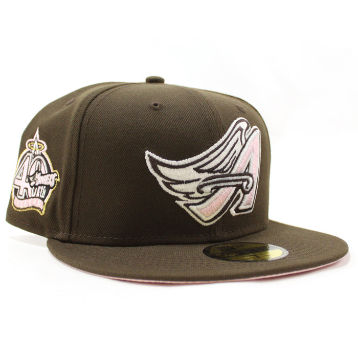 Anaheim Angels 40th Anniversary New Era 59Fifty Fitted Hat (GITD Walnut Pink Under Brim)
