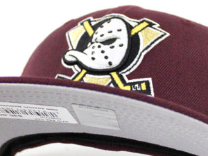 Anaheim Mighty Ducks New Era 59Fifty Fitted Hats (Maroon Gray Under Brim)