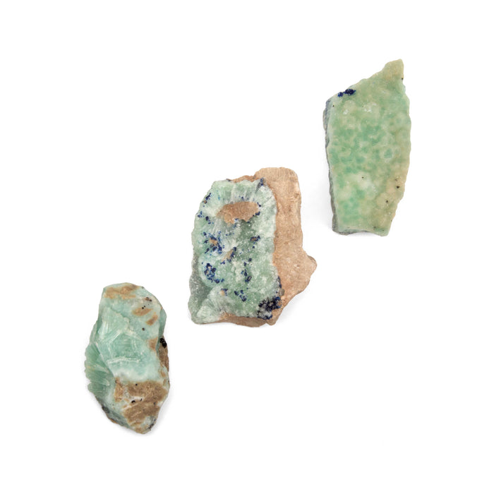 Aragonite w/ Azurite - Blue, Rough