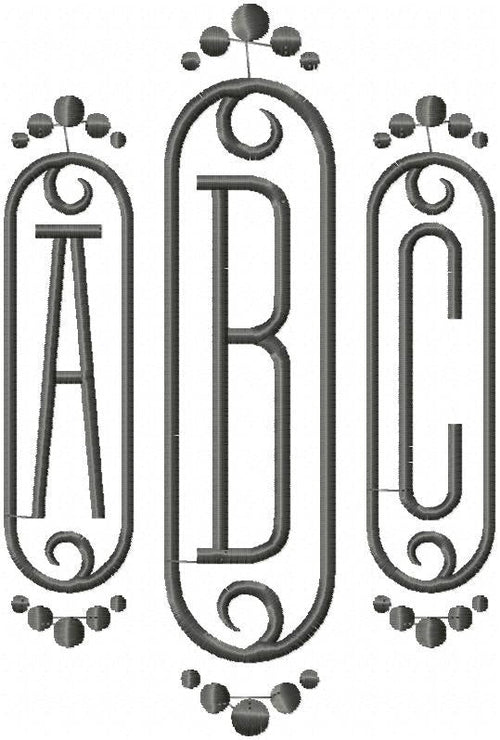 machine embroidery design monogram font