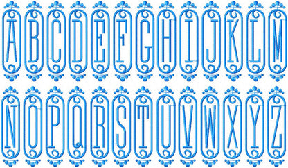 Monogram alphabet machine embroidery