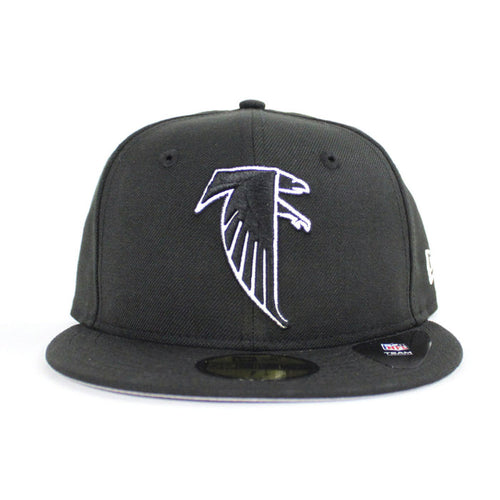 Atlanta Falcons Retro New Era 59Fifty Fitted Hat (Black Gray Under Brim)