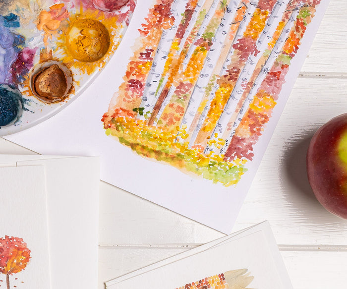 Autumn Birches Card