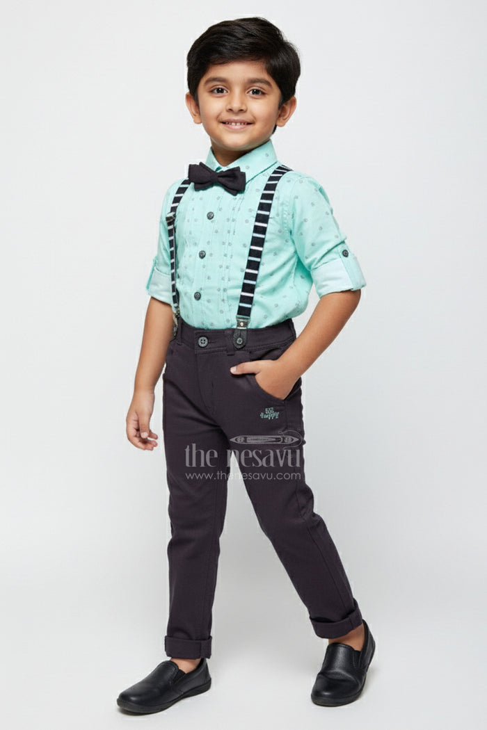 The Nesavu Boys Casual Set Baby Boys Cotton Digital Print Set for Everyday Casual Wear Nesavu 16 (1Y) / Blue BCS421B-16 Nesavu baby boys digital print cotton set everyday wear toddler-friendly dressing