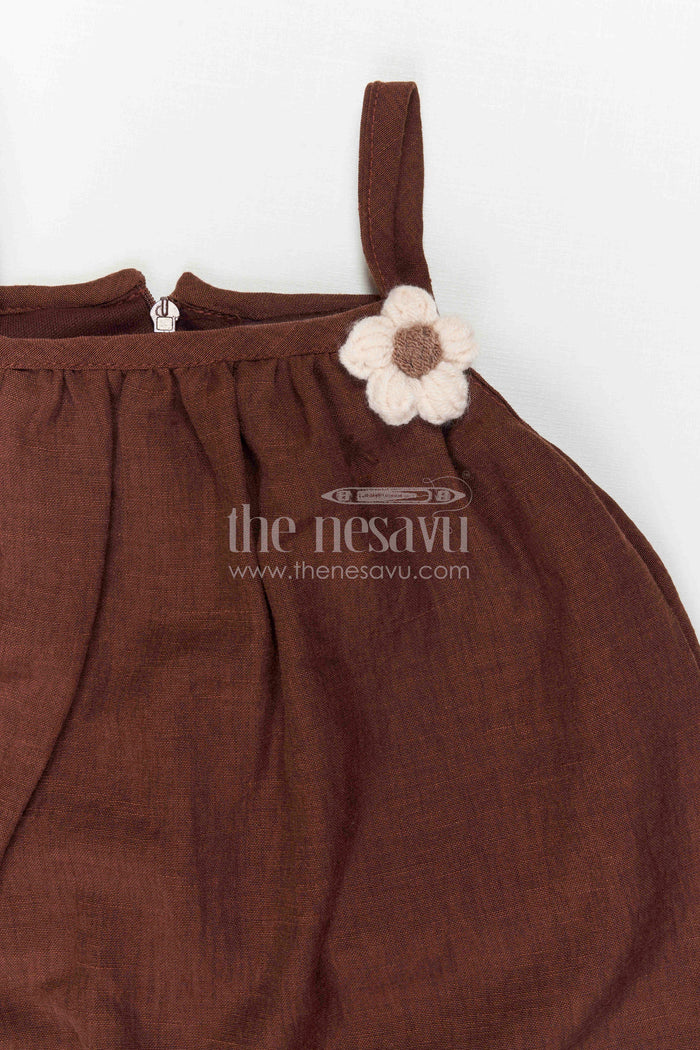 The Nesavu Girls Co-Ord Sets Baby Girl Embroidered Co Ord Outfit for Festive Playdates Nesavu Nesavu Baby Girl Embroidered Co Ord Outfit With Floral Thread Work For Festive Outings