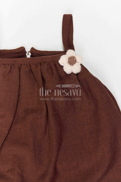 The Nesavu Girls Co-Ord Sets Baby Girl Embroidered Co Ord Outfit for Festive Playdates Nesavu Nesavu Baby Girl Embroidered Co Ord Outfit With Floral Thread Work For Festive Outings
