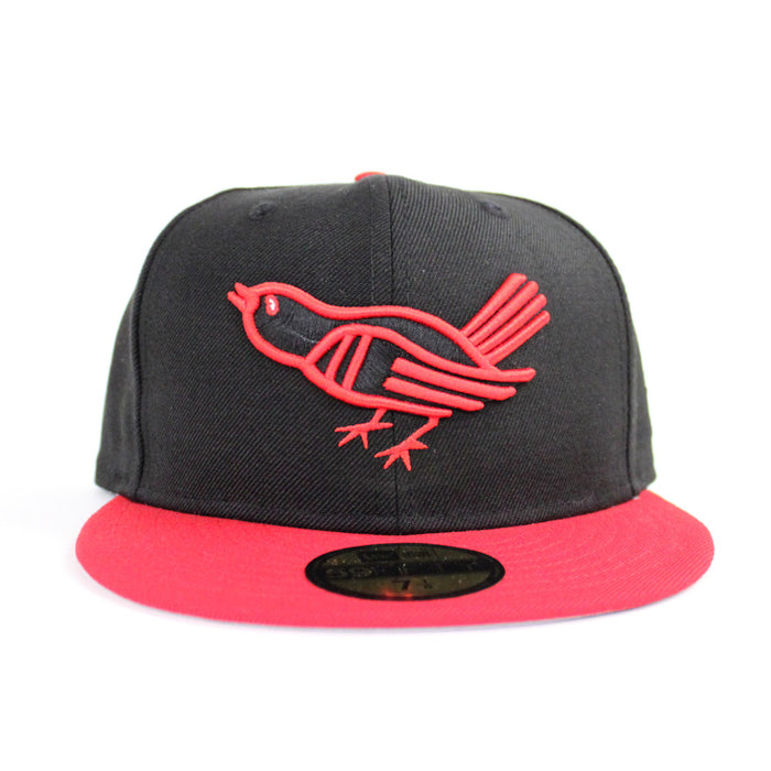 Baltimore Orioles New Era 59Fifty Fitted Hat (Black Red Gray Under Brim)