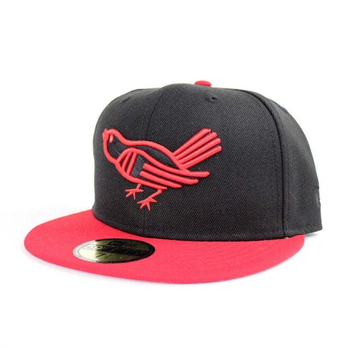 Baltimore Orioles New Era 59Fifty Fitted Hat (Black Red Gray Under Brim)