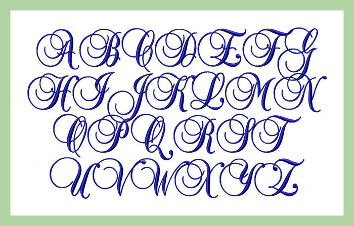Baroque Script Font - Comes in 2,3, and 4 inch Sizes