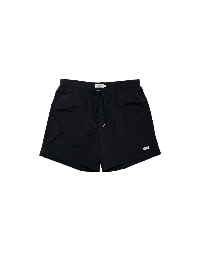Bather Solid Black Swim Trunk