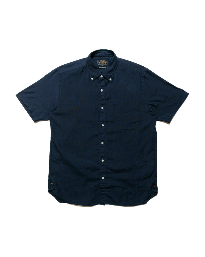 lost & found Beams Plus Beams Plus B.D. Short Sleeve COOLMAX® Linen Navy