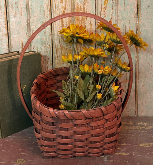 BG-B730R Lantern Berry Handled Basket - Red