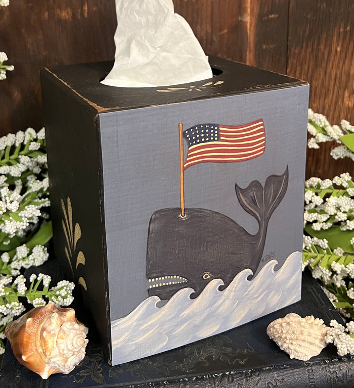 BHS-TC11 Whale with Flag Print Tissue Cover