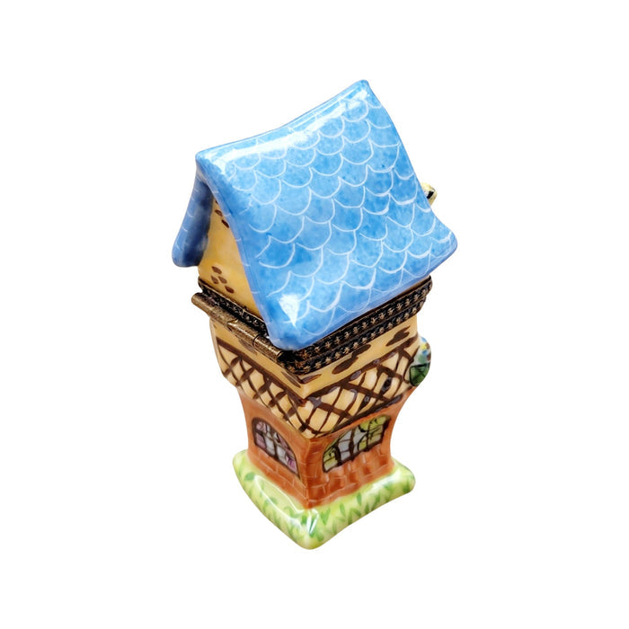 Blue Roof Bird House Limoges Box Porcelain Limoges birds garden French Trinket Box
