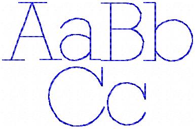 BLOCK RUNNING STITCH 1 AND 2 INCH FONT SET