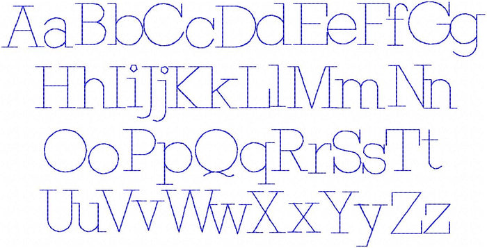 BLOCK RUNNING STITCH 1 AND 2 INCH FONT SET