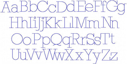 BLOCK RUNNING STITCH 1 AND 2 INCH FONT SET