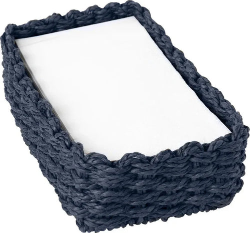 Blue Woven Paper Guest Towel Napkin Holder