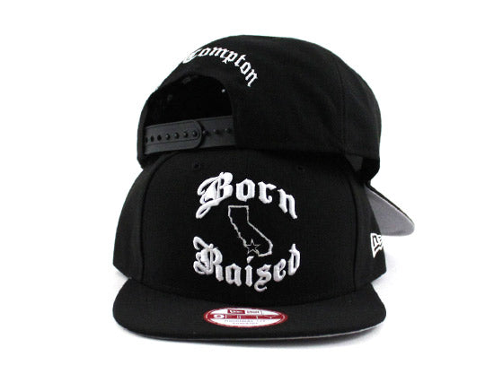 Born Raised in Compton New Era 9Fifty Hats (Black Gray Under Brim)