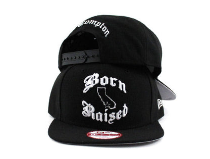 Born Raised in Compton New Era 9Fifty Hats (Black Gray Under Brim)