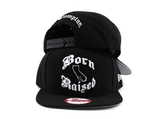 Born Raised in Compton New Era 9Fifty Hats (Black Gray Under Brim)