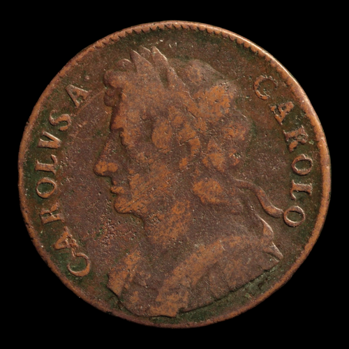 Britain, King Charles II, Halfpenny - 1672 to 1675 - British Empire