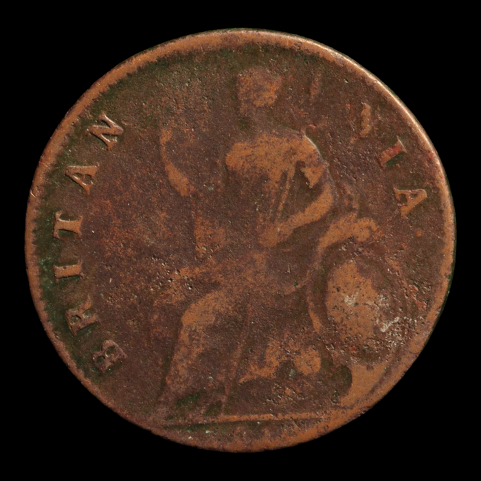 Britain, King Charles II, Halfpenny - 1672 to 1675 - British Empire