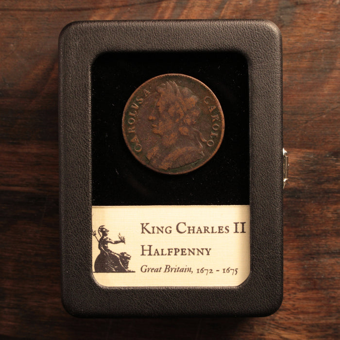 Britain, King Charles II, Halfpenny - 1672 to 1675 - British Empire