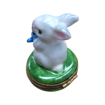 Charming Rabbit Watering Can Box Porcelain Limoges mice rabbit limoges boxes garden flowers French Trinket Box