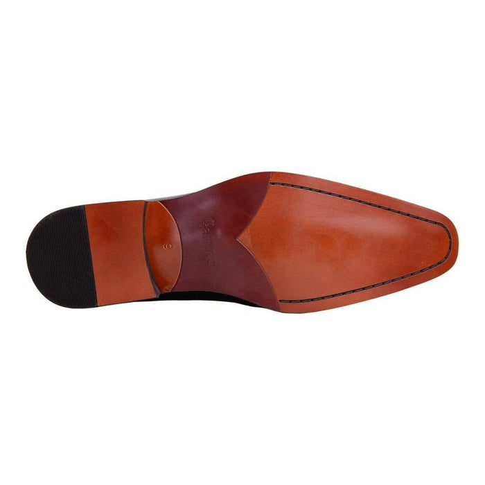 Carrucci SHOES Carrucci Solid Navy Blue Whole Cut Oxford Leather Dress Shoes
