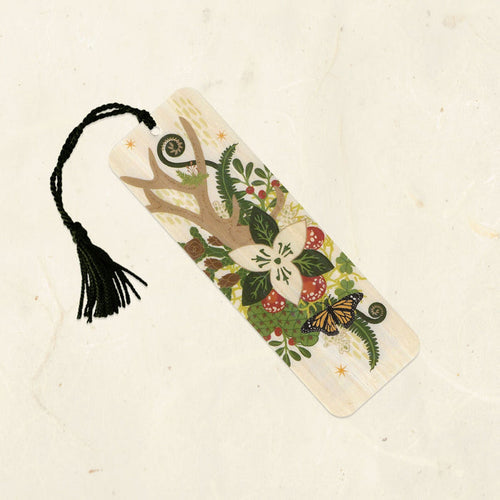 Cascadian Bouquet Wood Bookmark with Tassel