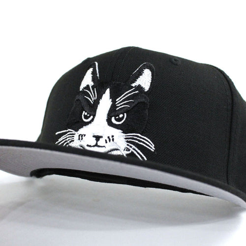 Cat New Era 59Fifty Fitted Hats (Black Gray Under Brim)
