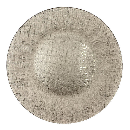 Champagne Linen Glass Charger