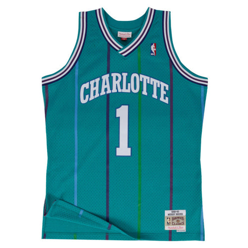 Charlotte Hornets #1 Muggsy Bogues Mitchell and Ness Swingman Jersey
