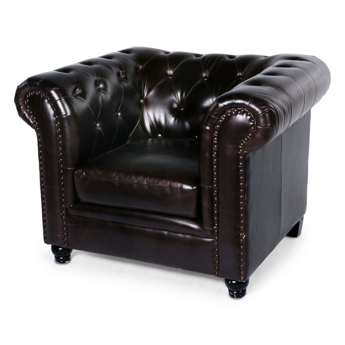 Chesterfield Brown Leather Chair