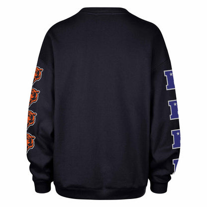 Chicago Bears 47 Brand Women's Fall Navy Go Big Oversized Crewneck Sweatshirt